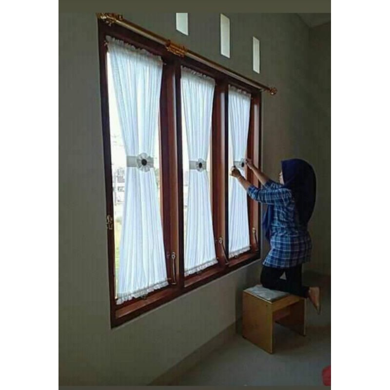 Gorden kupukupu Jendela Minimalis murah Hordeng Kupu2 Murah Jendela Pintu kaca Vitrase Putih Polos