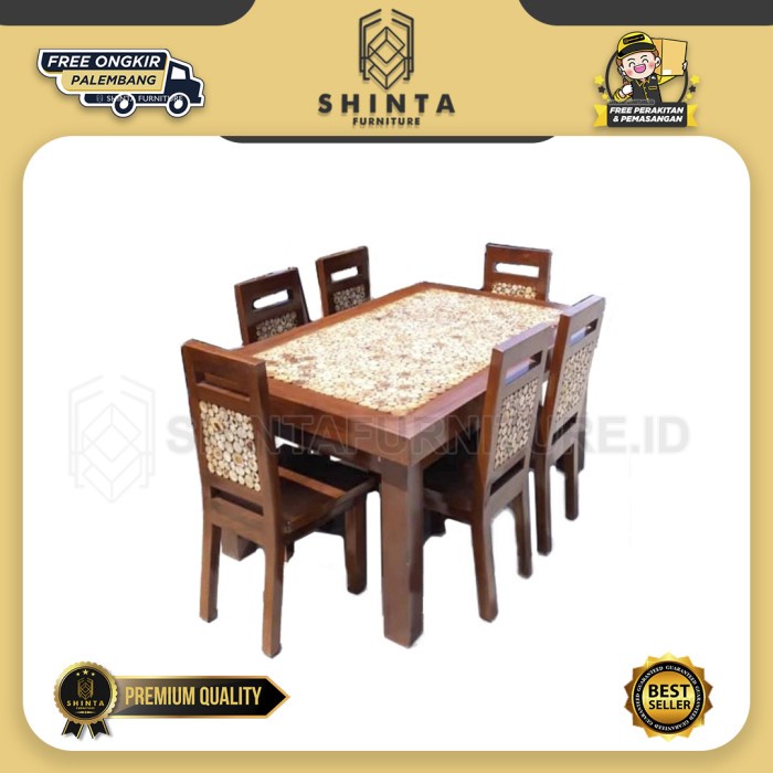 Set Meja Makan Jati 4 Kursi Meja Makan Classic Furniture Palembang