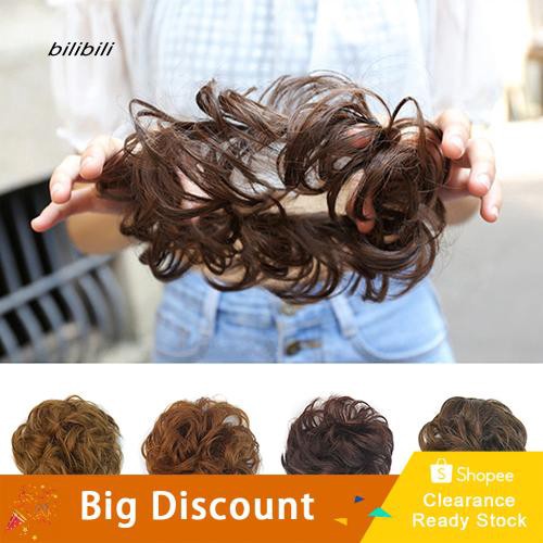 Bi Women S Messy Wavy Hair Bun Extension Elastic Hair Tie