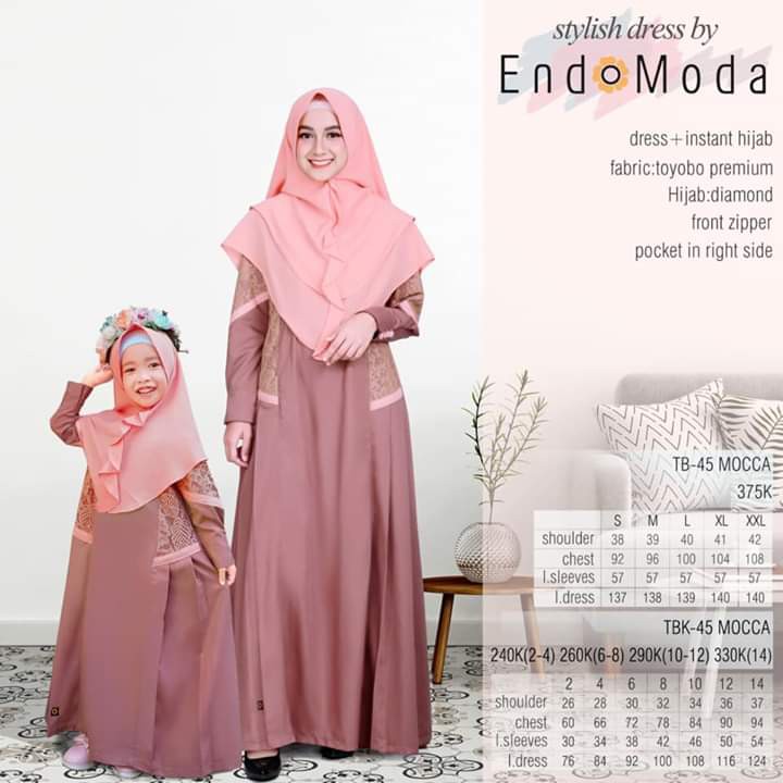 ENDOMODA TB 45 MOCCA  Gamis Anak