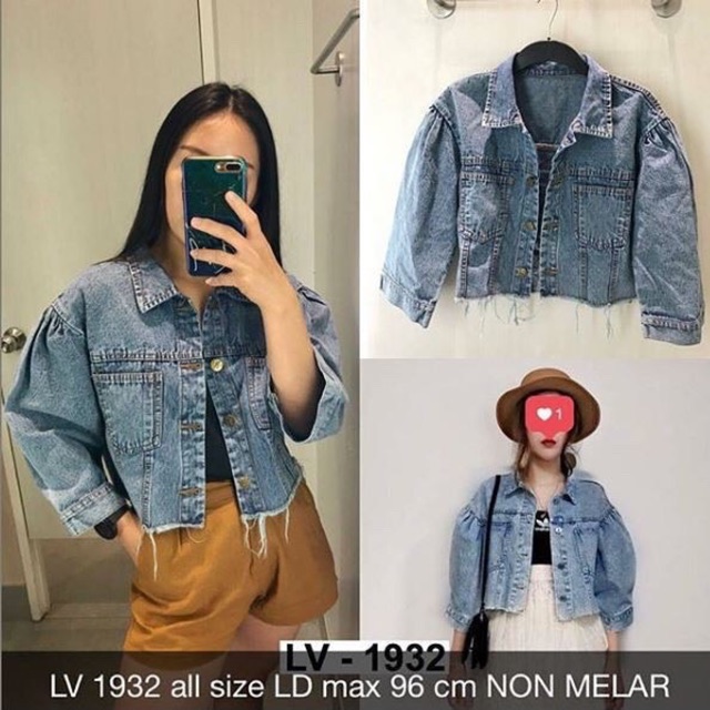 jaket jeans crop oversize