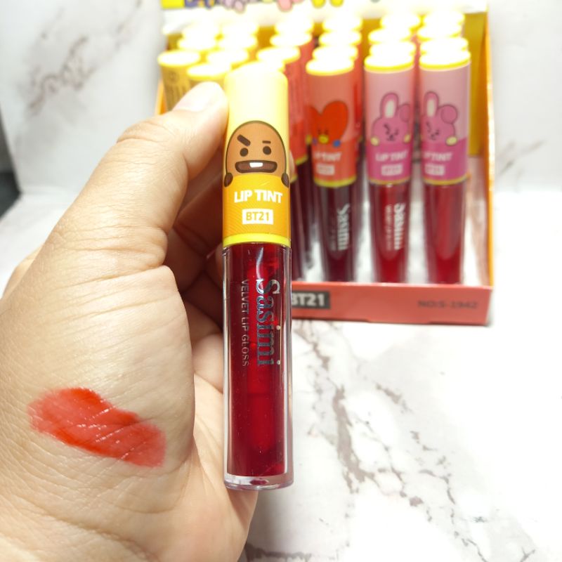 PROMO PERBOX LIP TINT SASIMI ALOEVERA 99% | SASIMI BT21 MOISTURIZING &amp; LIQUID NO.721 | S-1942