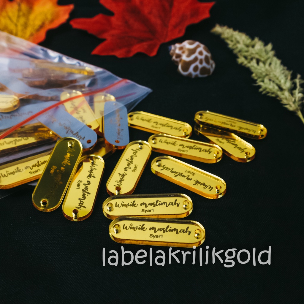 

label hijab | label baju | label akrilik | custom label | label jilbab | label cutting | label kece