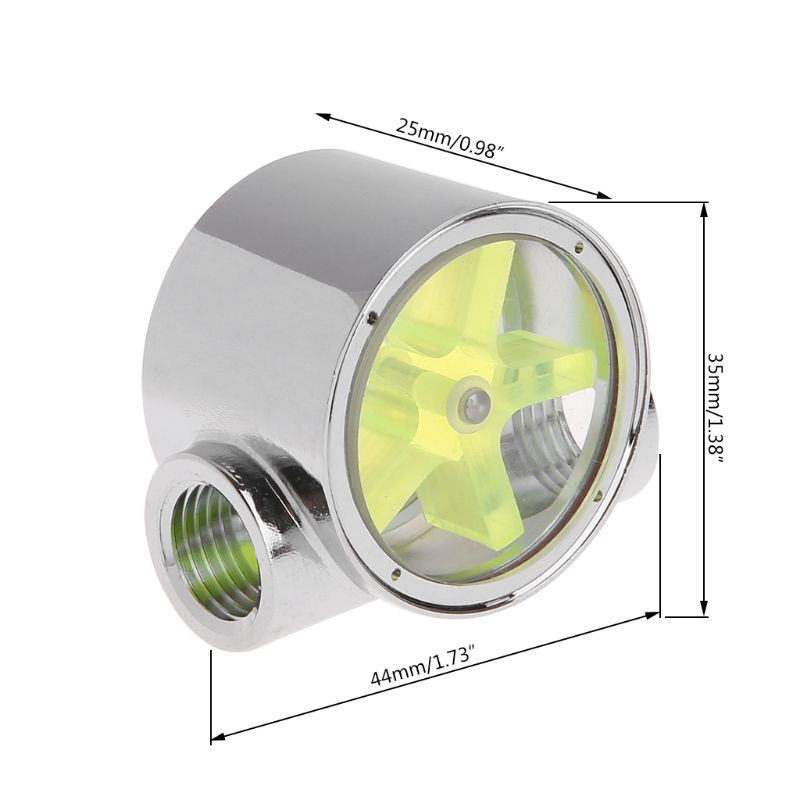 Bt5 Impeller Pendingin Aliran Air Indikator Meter Tembaga Chrome 2arah G1/4Bagian Ulir