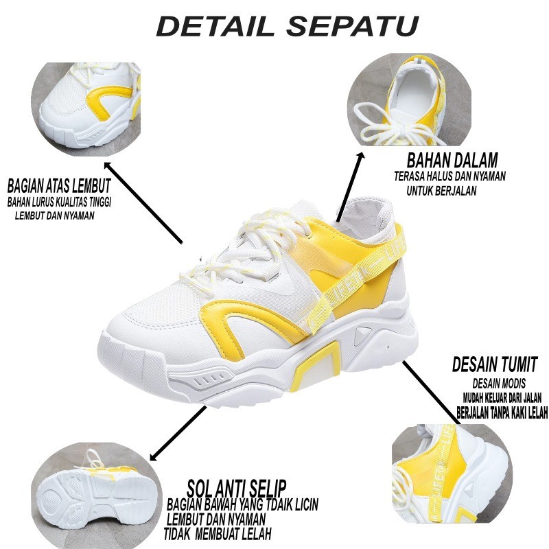 Sepatu Olahraga Import Wanita Sneakers Cewek Sepatu Sport Sepatu Tali Perempuan Sneker SP-125