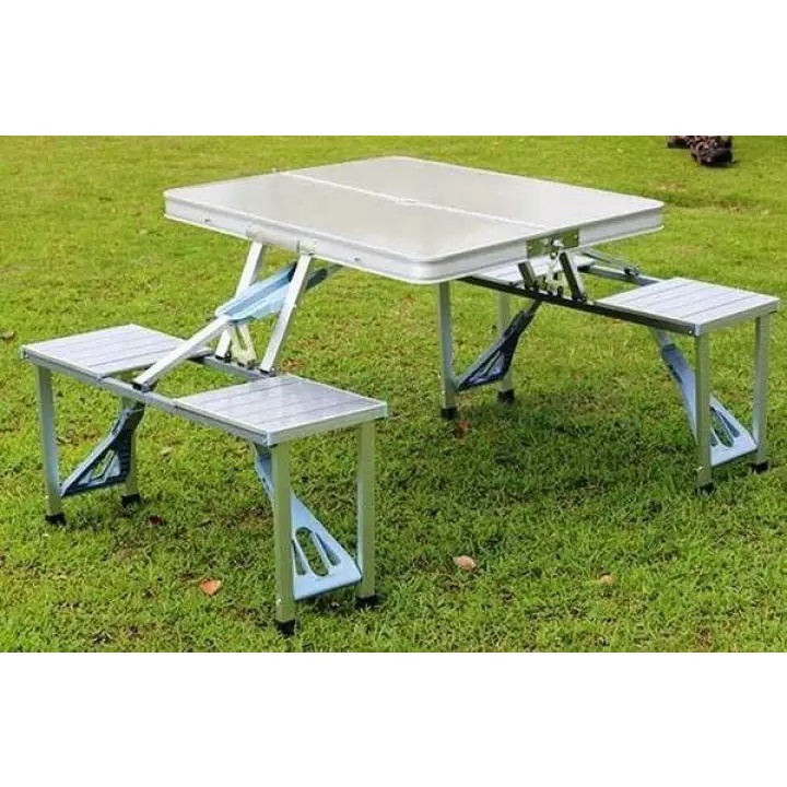 Meja Kursi Lipat Piknik Aluminium Portable