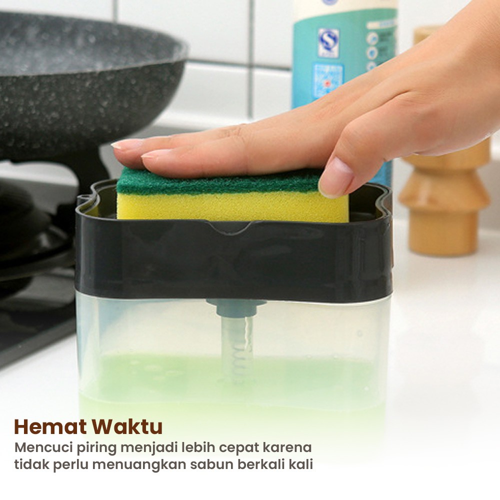 Kitchen Soap Pump Dispenser Sabun Model Tekan dan Free Spons Sabun