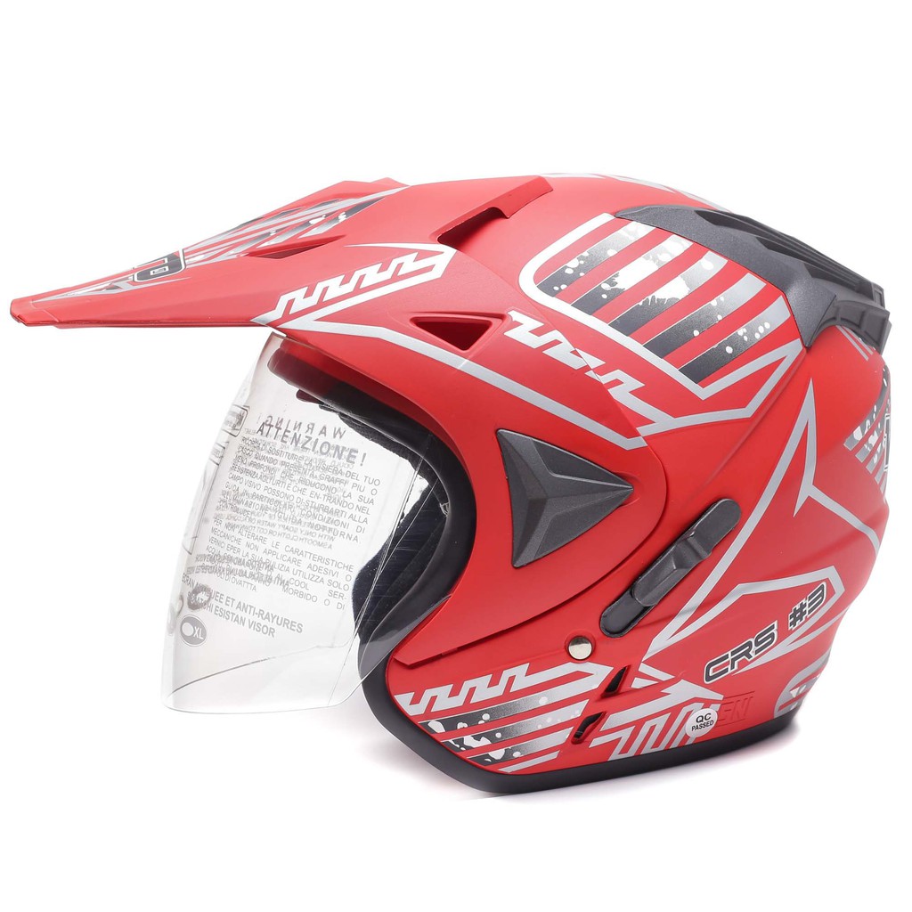 [Helm Dewasa] WTO Helmet Pro-Sight Cross - Merah Doff