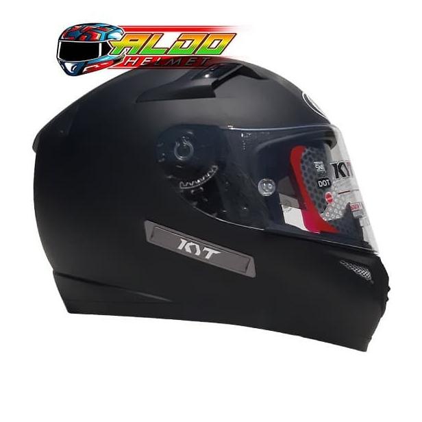 helm kyt k2 rider solid black doff flat visor clear   terbaru