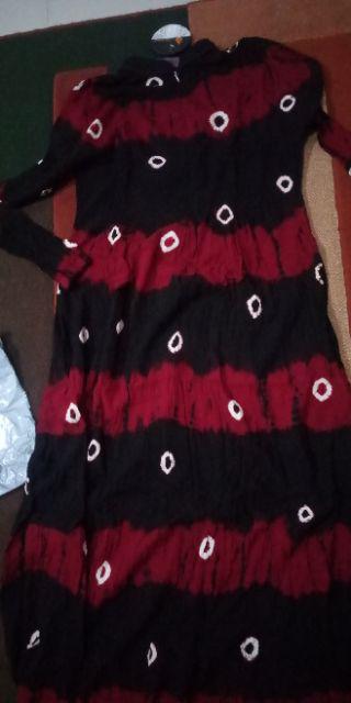 Ry40 Gamis Batik Rayon Ori Motif Garis Abstrak