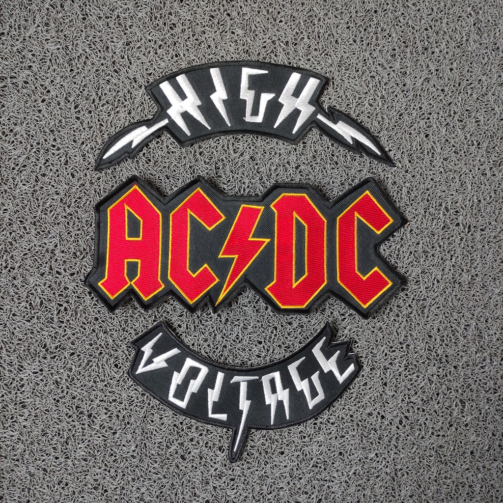 PATCH BORDIR ACDC SATU PAKET BACKPATCH BORDIR EMBLEM BESAR PATCH MUSIK