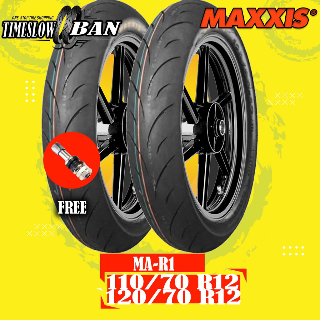 Paket Ban Motor VESPA MATIC // MAXXIS MA-R1 110/70 - 120/70 Ring 12 Tubeless ts43