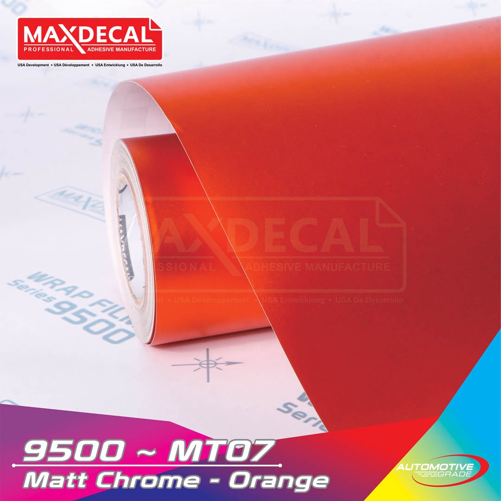 Maxdecal 7500 MT07 Matte Chrome Orange, Wrap Series Sticker, Roll 50cm x 9m