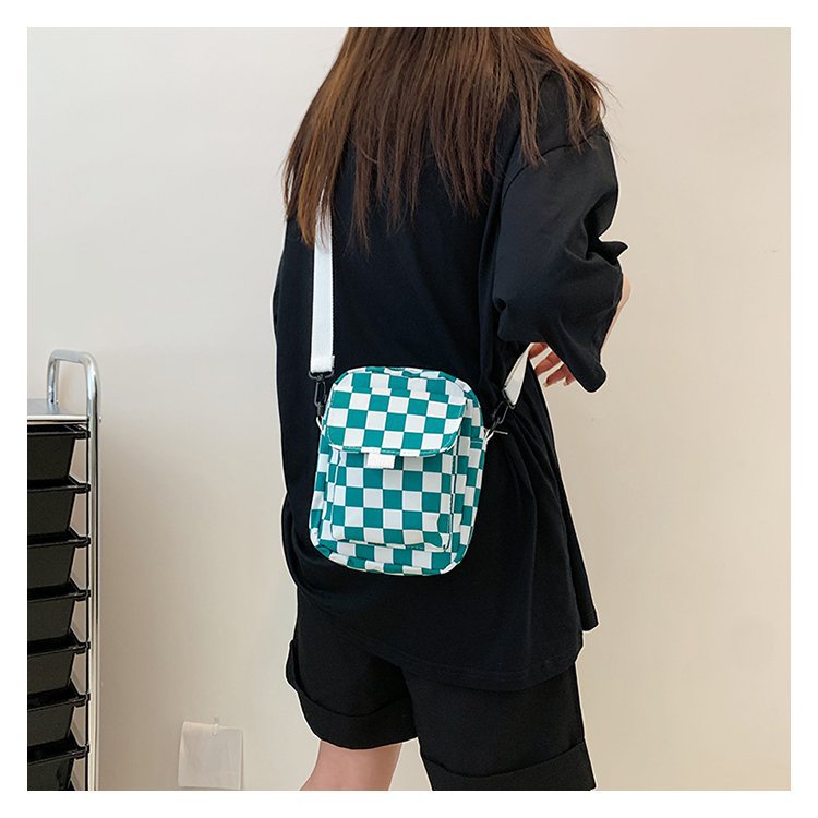 KOREAN PLAID CHECKERED BOARD CROSS BODY BAG