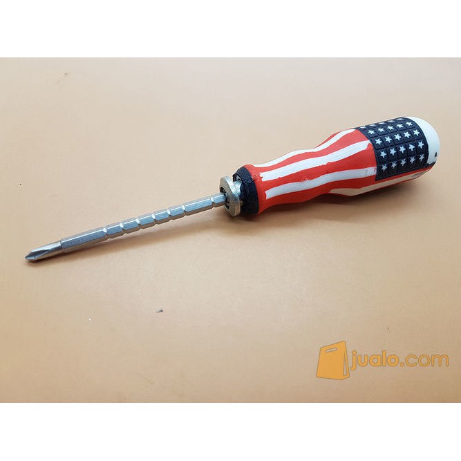 Obeng America 2 Way / Obeng Amerika 2 Sisi Bolak Balik 8 Inch Magnet Tool Set American Gagang Karet