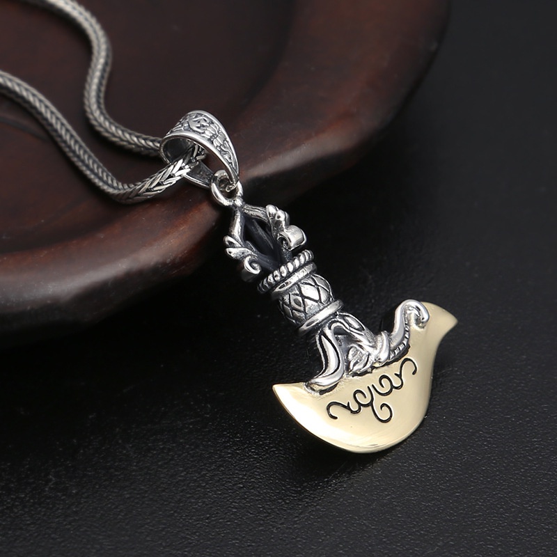 Men's Fashion Retro Design Tomahawk Pendant Amulet Rock Hip Hop Rap Necklace