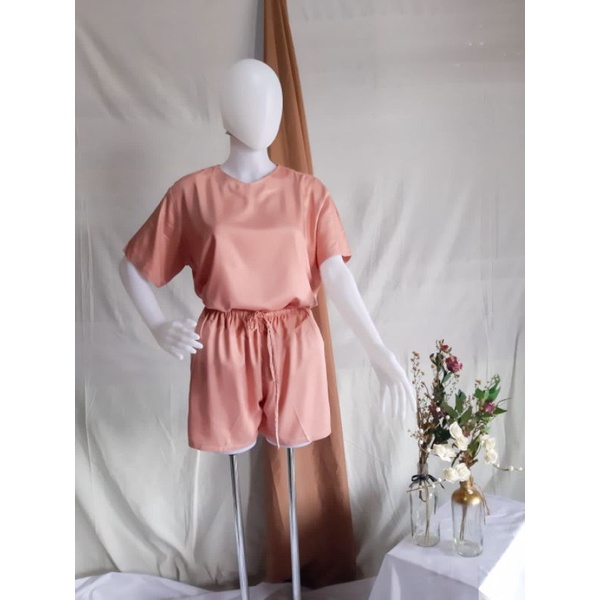 one set pendek wanita - one set korea - baju pendek - hotpants