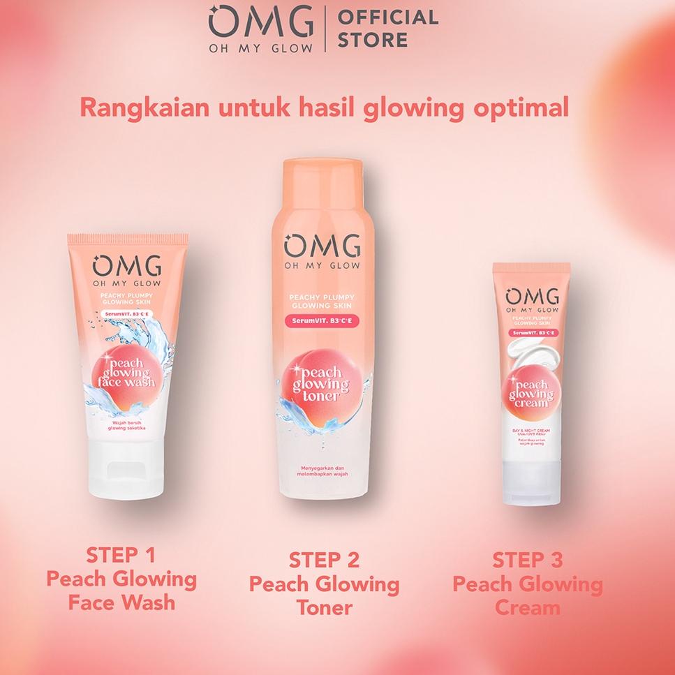 New Product /f35✥ OMG OH MY GLOW Peach Paket Perawatan Wajah Cerah dan Glowing isi 3 (Cream, Face Wa