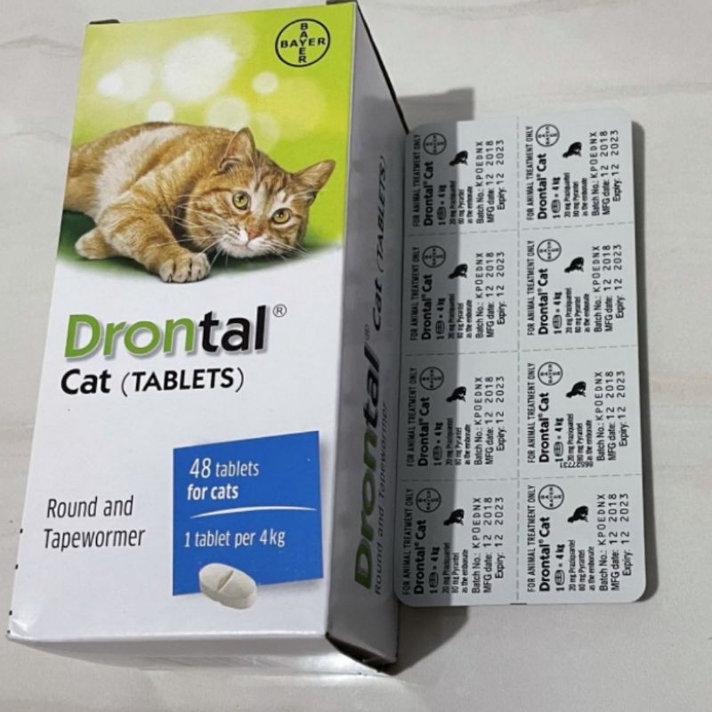 Drontal Cat 20 Butir | Drontal Kucing | Obat Cacing Kucing | Obat Cacing Drontal | Drontal