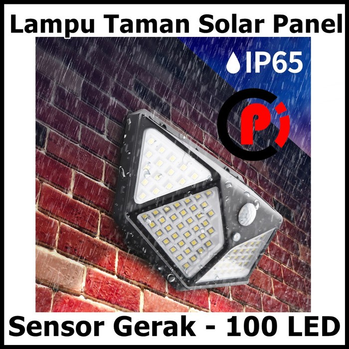 TaffLED Lampu Taman Solar Panel Sensor Gerak Outdoor IP44 100 LED