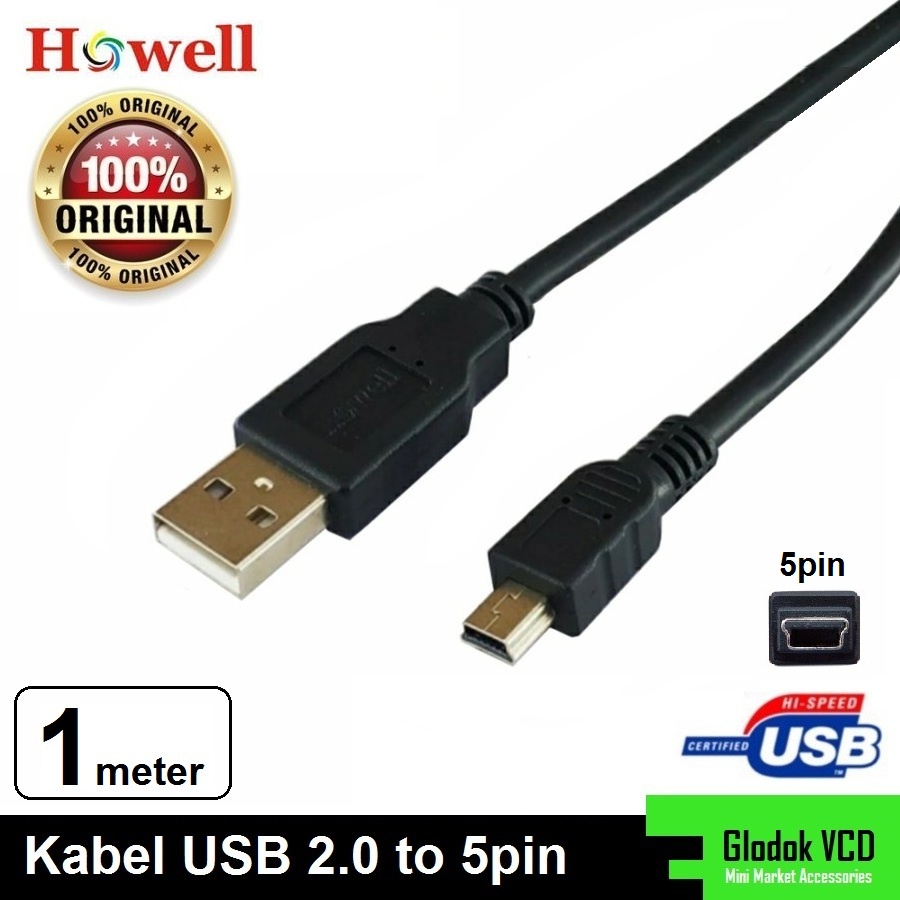 Howell Kabel USB 2.0 5 Pin Mini 1M