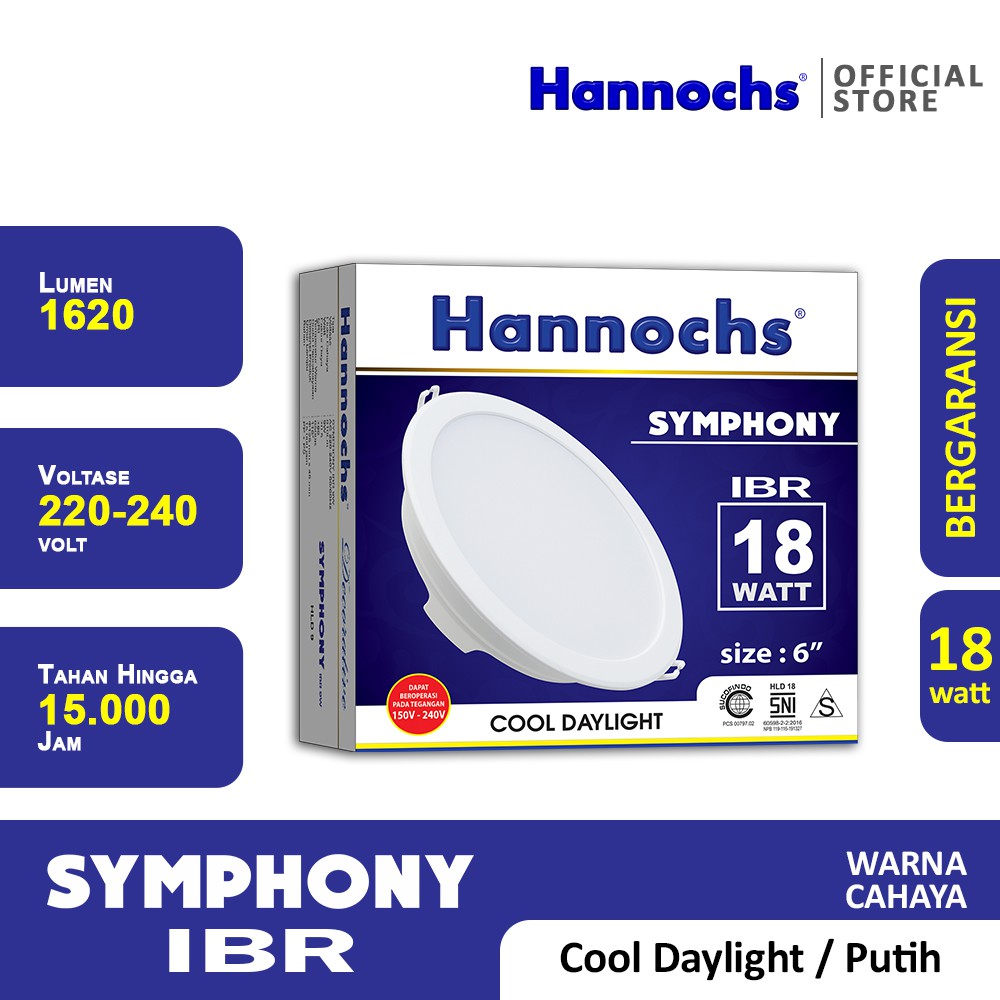Hannochs Downlight LED Symphony 18 watt IBR CDL - Putih
