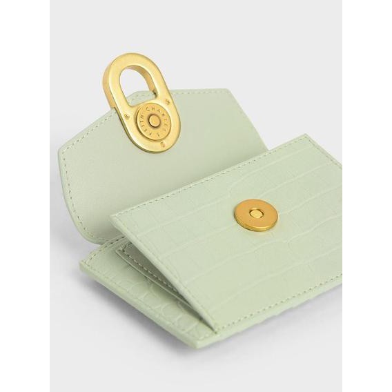 TGG9 Ck Croc-Stone-Embellished Card Holder .