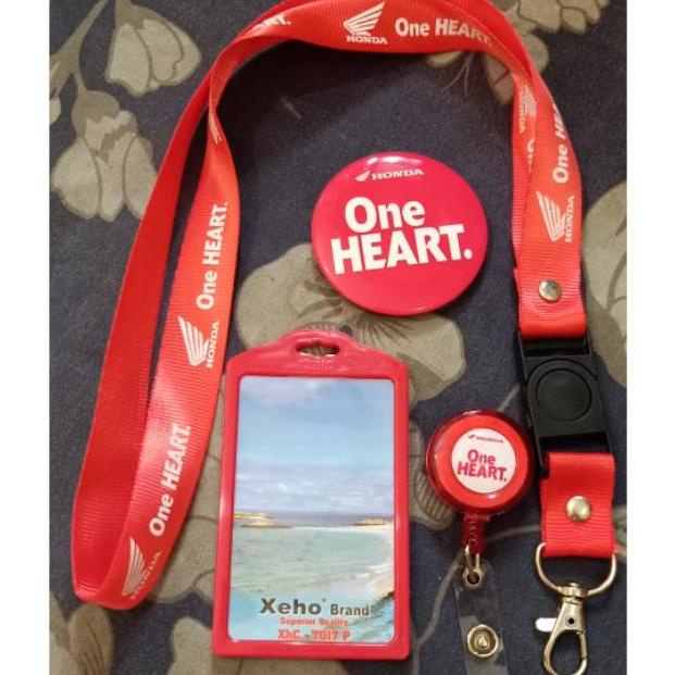 

[KODE PRODUK BY8F89465] paket lengkap Tali id card Honda ( one heart ) ecer dan grosir