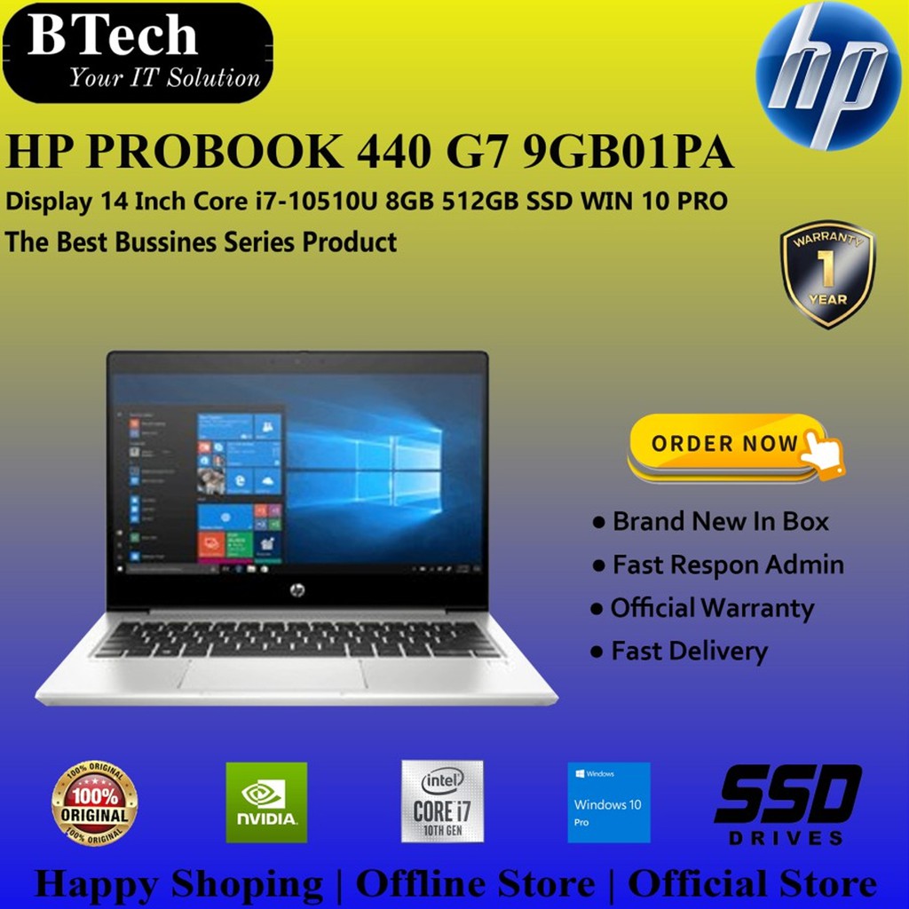 HP Probook 440 G7 9GB01PA Core i7-10510U/8GB/512GB/W10PRO/1YR