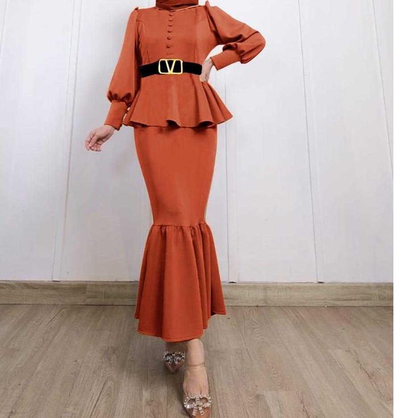 Banyak Peminat VERLITA SET ROK DUYUNG BAHAN SCUBA PREMIUM IMPORT FREE BELT LD 110 BISA COD SETELAN B