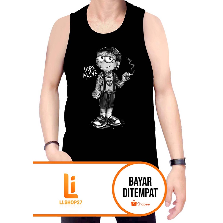 SINGLET PRIA (NOBITA) KAOS TANPA LENGAN / LEKBONG PRIA / KAOS DALAM PRIA / SINGLET PRIA DEWASA / KAO