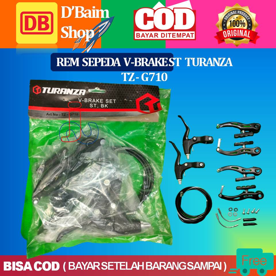 REM V-BRAKE SET SEPEDA BMX / MTB / LIPAT - REM SEPEDA Rem Sepeda Satu Set Turanza Jenis V-brakez