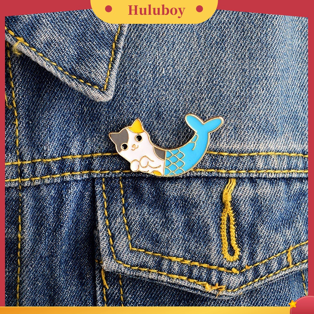Bros Pin Enamel Bentuk Kartun Kucing Untuk Dekorasi Jaket Denim