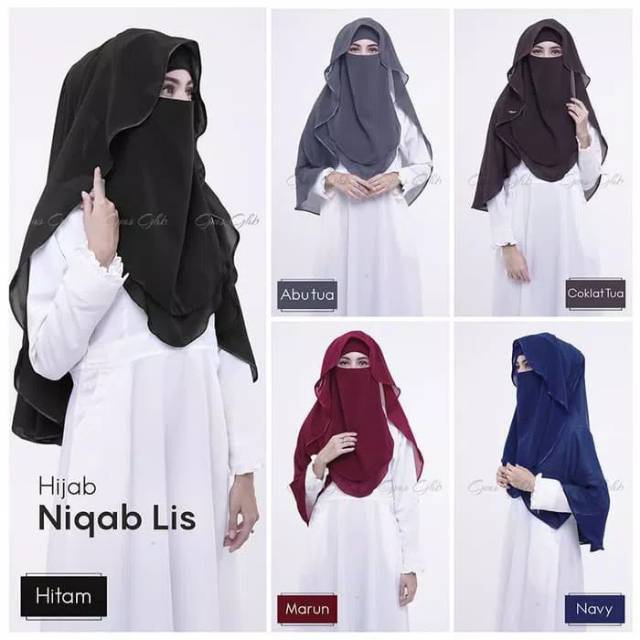 Hijab/Cadar Niqab Lis satin