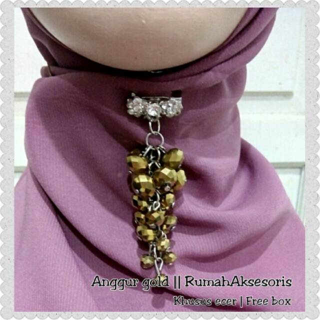 Bros dagu juntai anggur-Gold-FREE BOX