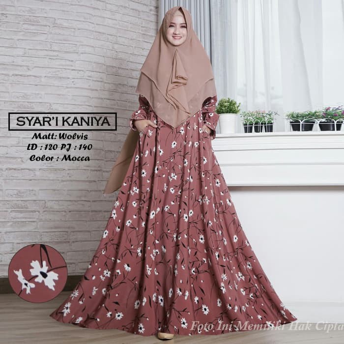 GAMIS SYARI WANITA TERBARU / GAMIS PESTA WANITA MEWAH HITAM KANIYA