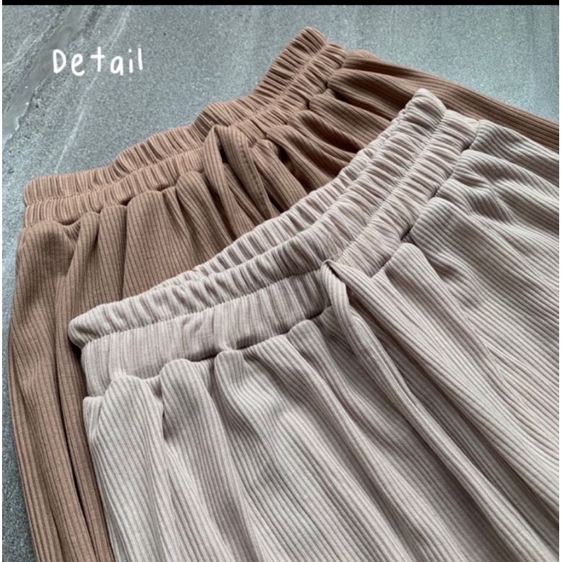 Celana Kulot Knit Pants Highwaist