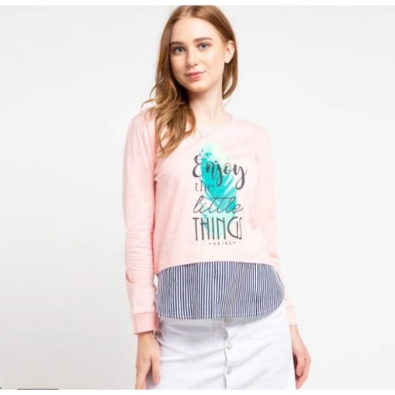 Kaos Lengan Panjang Wanita RA jeans (S M L XL)