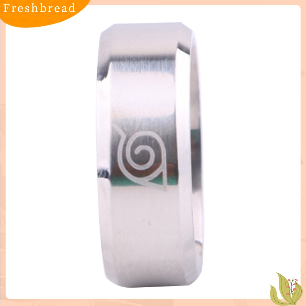 [TERLARIS]Unisex Naruto Konoha Leaf Village Logo Titanium Steel Ring Cosplay Jewelry Gift