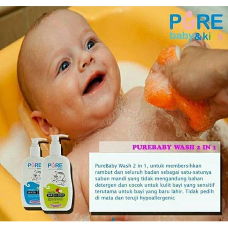 Pure Baby Wash 2in1 Fruity wash Freshy wash 230ml Sabun dan Shampoo Bayi