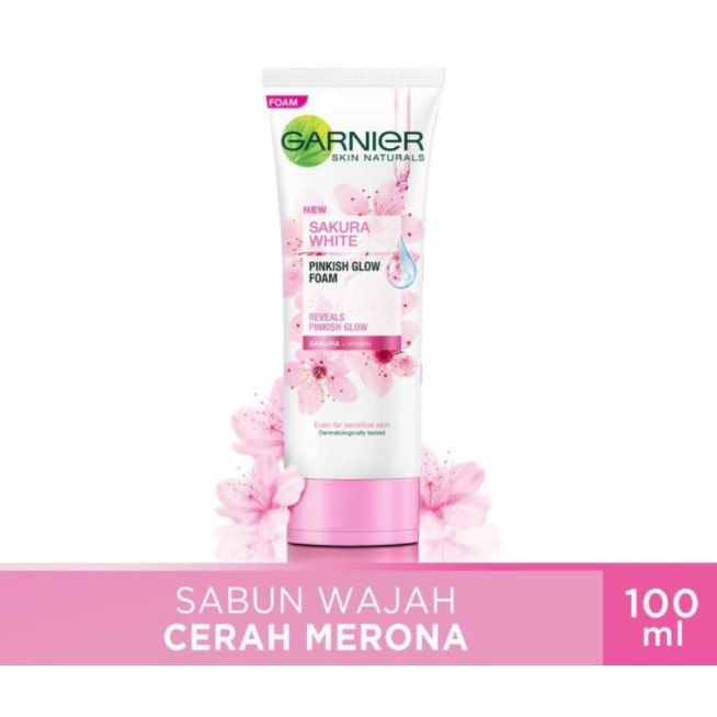☘️Yuri Kosmetik☘️ Garnier Sakura Hyaluron Face Wash 100ml / 50ml / Sabun Muka