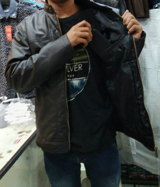 Jaket Kulit OSCAR Pria Jumbo / Jaket Motor Anti Air / Jaket Kulit Pria