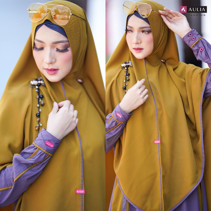 Set gamis aulia ori syar'i syari model terbaru 2022, warna sangat menarik, bahan adem banget nyaman 