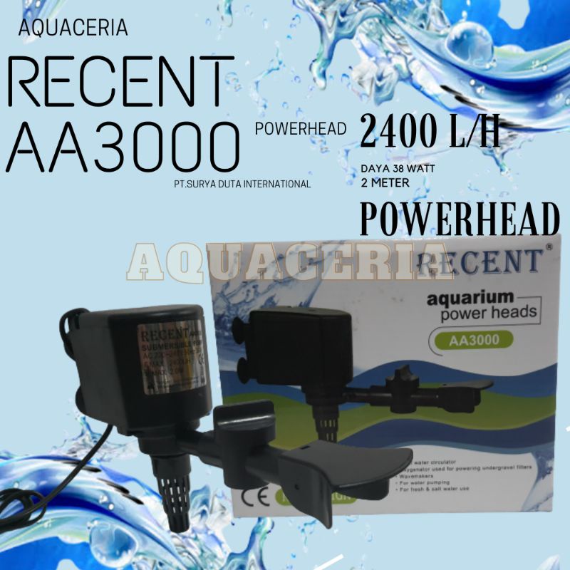 RECENT AA 3000 POMPA CELUP AIR AQUARIUM POWER HEAD 3000