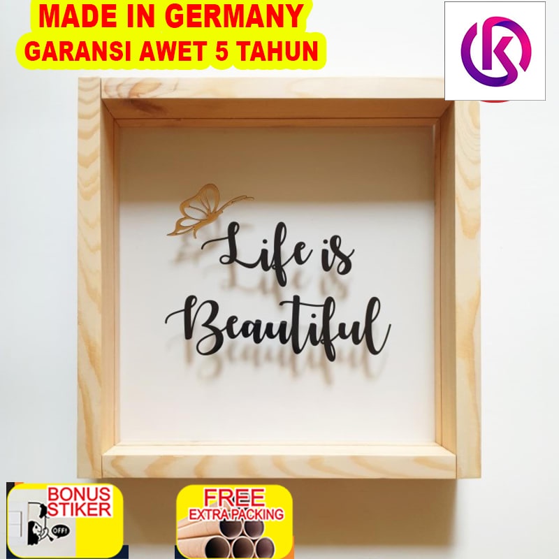 

Promo Hiasan Dinding Kayu - Life is Beautiful - Frame kata kata Motivasi