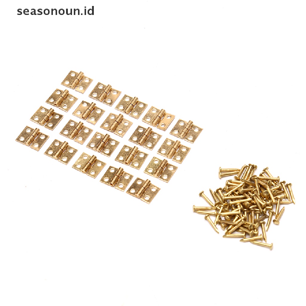 (seasonoun) 20pcs Engsel Mini Bahan Metal Untuk Furniture Rumah Boneka 1 / 12