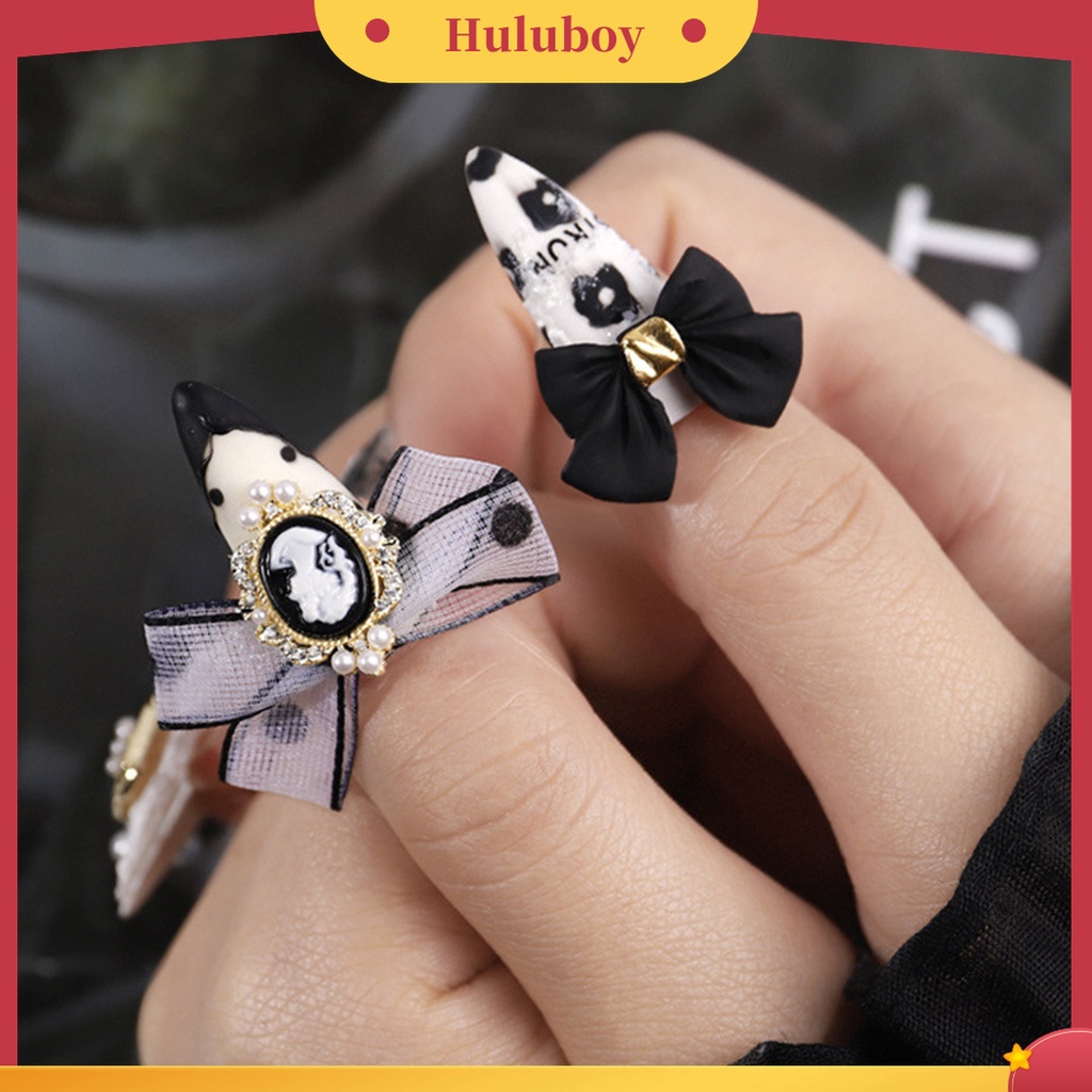 Huluboy Huluboy♡ Dekorasi Nail Art 3D Bentuk Pita Tahan Lama Untuk Wanita