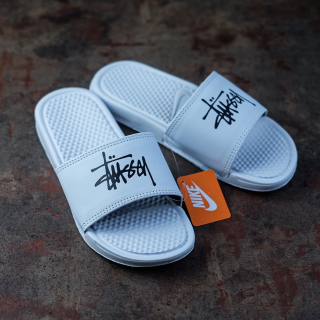 stussy nike flip flops