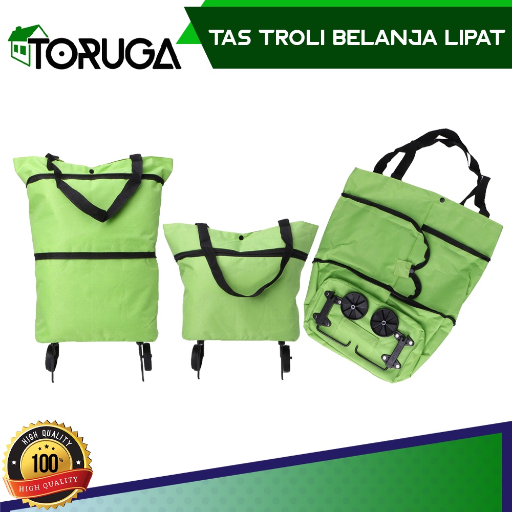 TROLLY SHOPPING BAG TAS BELANJA LIPAT RODA SERBAGUNA PRAKTIS FOLDABLE