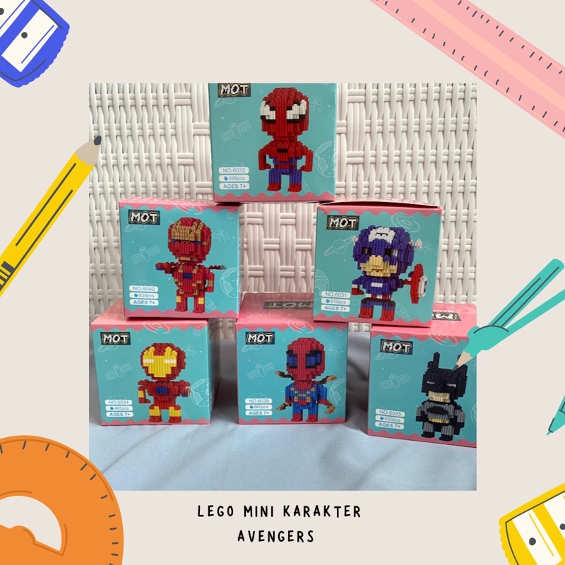 Mainan balok susun karakter avengers mainan anak mini block nano block